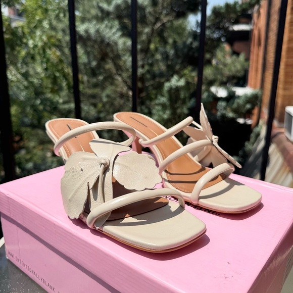 New Free People Intentionally Blank Iris Garden Heels Shoes Cream 39 - Picture 3 of 17